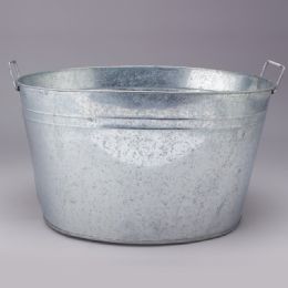 6 Bulk Metal Ice Bucket 8 Gallon - Silver