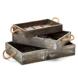 4 Bulk Wooden Crates 3pc Set - Brown