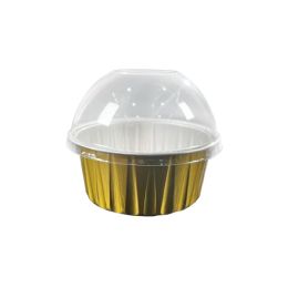 20 Bulk 4oz Round Aluminum Baking Cup With Dome Lid 50pc/pack - Gold