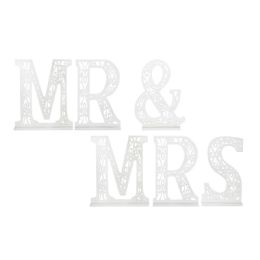 Bulk Wood Letters "mr&mrs" 19 inch - White