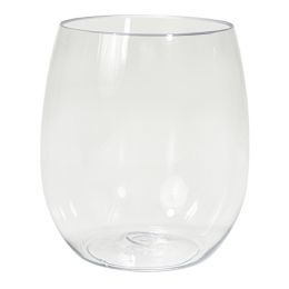 64 Bulk Plastic Stemless Wine Glass 12oz - Clear