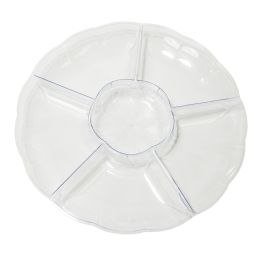 24 Bulk Plastic 6-Section Serving Tray - Clear