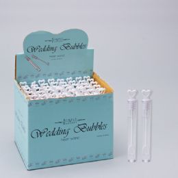 6 Bulk Wedding Heart Wand Bubbles 48pc/box