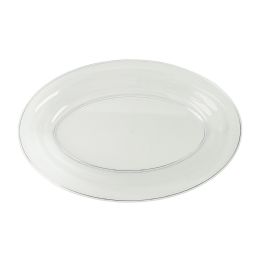 48 Bulk Plastic Oval Serving Tray 12 inches X 8 inches - Clear