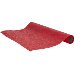 40 Bulk Embossed Nonwoven Floral Wrapping Paper Roll 21 inches X 5yd - Red