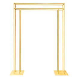 Bulk Metal Rectangular Frame Wedding Arch 8ft - Gold