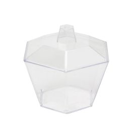 12 Bulk Plastic Hexagon Cup 3oz 12pc/box - Clear
