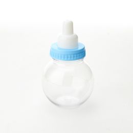 24 Bulk Plastic Favor Baby Round Bottle 12pc/bag - Blue