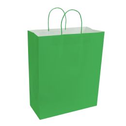 8 Bulk Paper Bags With Handles For Favors & Gifts 15 inch - Green 12pc Pack