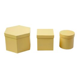 6 Bulk Nested Floral Boxes 3pc/set - All Gold