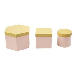 6 Bulk Nested Floral Boxes 3pc/set - Pink
