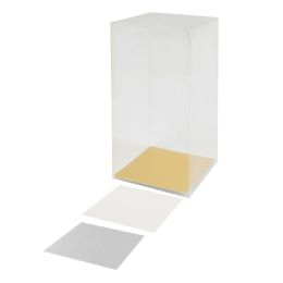 12 Bulk Pvc Gift Box With Gold, Silver, And White Paper Insert 12pc/pack