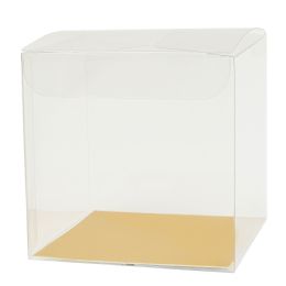 12 Bulk 3 inch Cube Pvc Gift Box With Gold, Silver, And White Paper Insert 24pc/pack