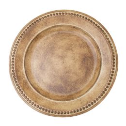 24 Bulk Plastic Vintage Beaded Edge Charger Plate 13 inch