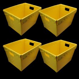 4 Bulk Yellow Plastic Storage Postal Tote