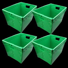 4 Bulk Green Plastic Storage Postal Tote