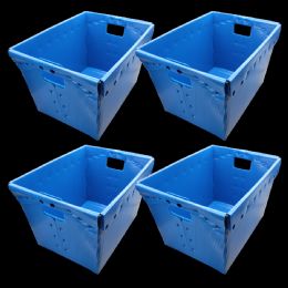 4 Bulk Blue Plastic Storage Postal Tote