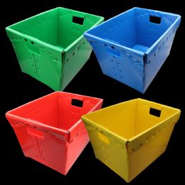 4 Bulk Primary Assorted Plastic Storage Postal Tote