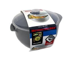 12 Bulk Microwave Soup And Stew Maker Microwave Bowl With Spout And Splash Cover 1.2l
