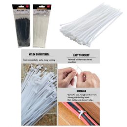 300 Bulk 75 Pcs 7 Inches Cable Ties (white & Black Assorted)