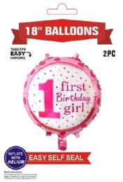 600 Bulk 1st Birthday Balloons Girl