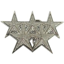 12 Bulk 5-Star Rockstar Silver Belt Buckles