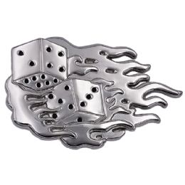 12 Bulk Silver Flame Dice Belt Buckles