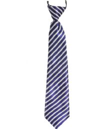 24 Bulk Blue And White Lines Kid Necktie