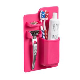 12 Bulk Pink Mighty Silicone Holder For Toothbrush And Small Bathroom Items