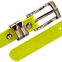 24 Bulk Belts For Women Plain Yellow