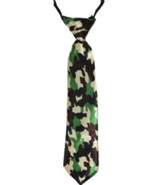 24 Bulk Military Regular Camo Kid Necktie