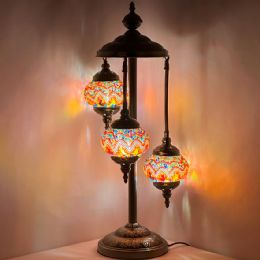 12 Bulk Fire Waves Handcrafted Turkish Floor Lamps With 3 Globes Without Bulb