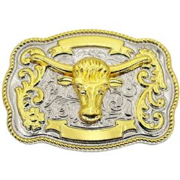 12 Bulk Golden Bull Oversized Belt Buckle