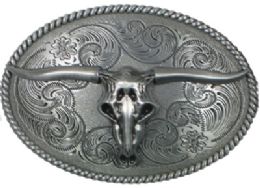 12 Bulk Western Style Longhorn Belt Buckle
