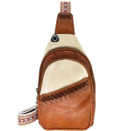 12 Bulk Vintage Western Crossbody And Shoulder Bag With Dual Color Design For Men And Women