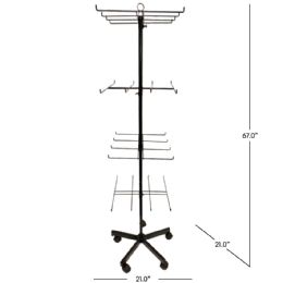 12 Bulk 4-Tier Rotating Display Racks For Gloves, Umbrellas, Belts, Buckles, Accessories - Mobil Displays | Without Products