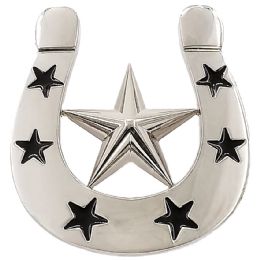 12 Bulk Black Stars Horseshoe Buckle