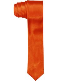 12 Bulk Plain Orange Slim Tie