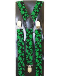 12 Bulk Green Floral Suspender