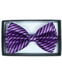 24 Bulk Purple Striped Bowtie