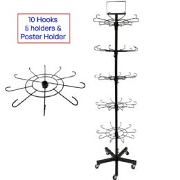 12 Bulk 5-Tier Rotating Multipurpose Display Racks - 50 Hooks Store Displays