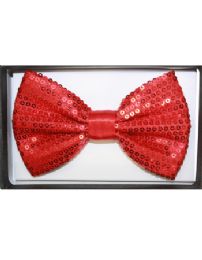 24 Bulk Sequin Red Adult Bowtie