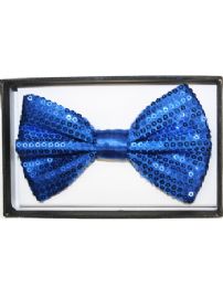 24 Bulk Sequin Navy Blue Adult Bowtie
