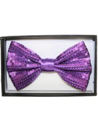 24 Bulk Sequin Purple Adult Bowtie