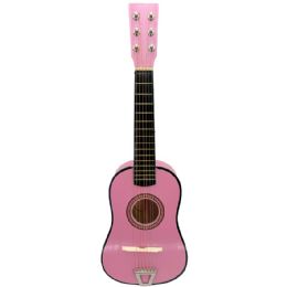 12 Bulk Pink Toy Guitars For Children - 6 Strings