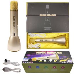 12 Bulk Golden Design Magic Karaoke Microphone - Connect Phone