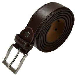 24 Bulk Leather Belts For Men Classic Walnut Brown Mixed Sizes