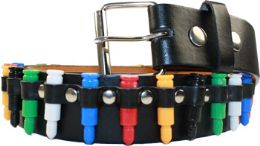 24 Bulk Punk Studded Belts Multicolor Unique Design