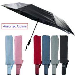 24 Bulk Portable Small Umbrellas With Assorted Colors - Uv Protected | 180t