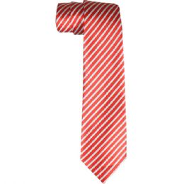 12 Bulk Red And White Lines Dress Tie